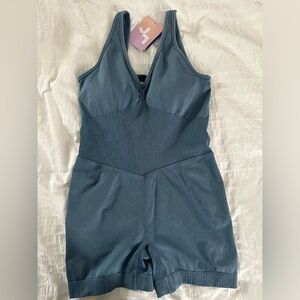 Dusty blue athletic romper from Target NWT